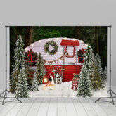 Lofaris Snowy Christmas Tree With Glitter Motorhome Party Backdrop